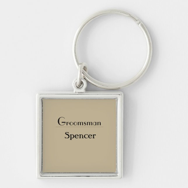 Porte-clés simple minimum ajouter nom groomsman cadeau (Devant)