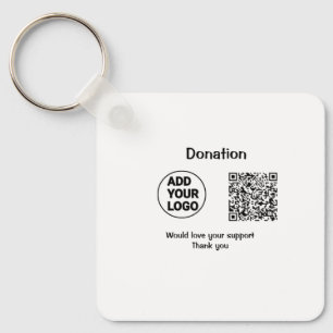 Porte-clés Simple minimum q r code ajouter le logo texte des