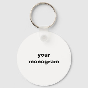 Porte-clés simple nom de client monogramme minimal
