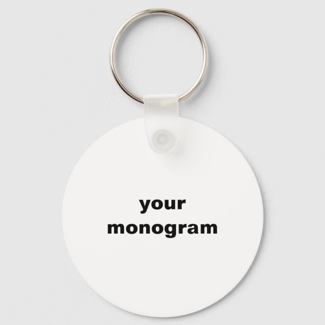 Porte-clés simple nom de client monogramme minimal (Recto)
