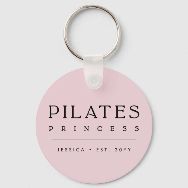Porte-clés Simple Personalized Blush Pink Pilates Princess (Recto)