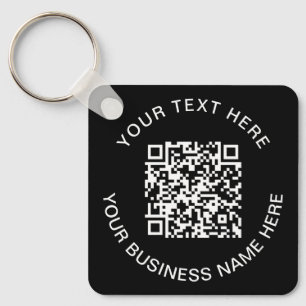 Porte-clés Simple QR Code promotionnel noir