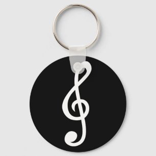 Porte-clés Simple Treble Clef Musical Notes Symbol Minimalist