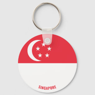 Porte-clés Singapour Drapeau charmant patriotique