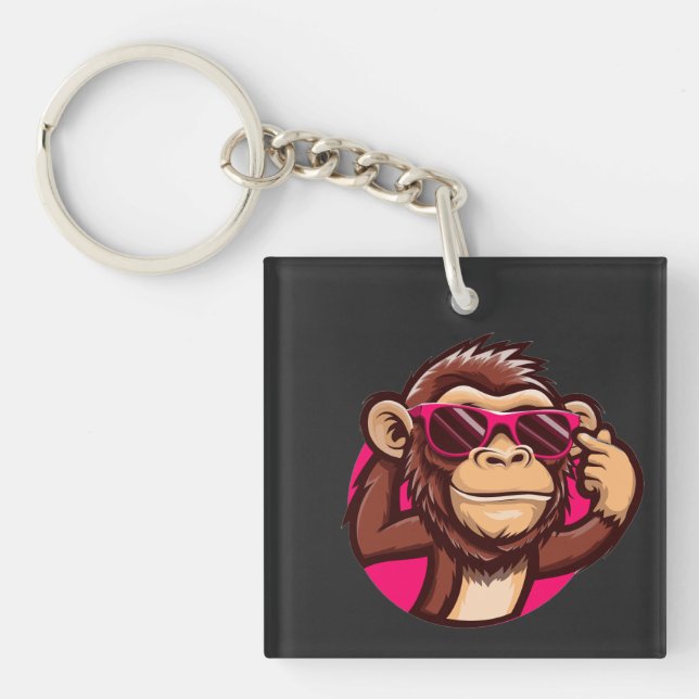 Porte-clés singe cool  (Devant)