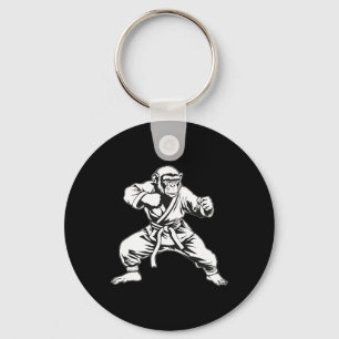 Porte-clés Singe de karaté Taekwondo Kickboxing Mma Judo Sing