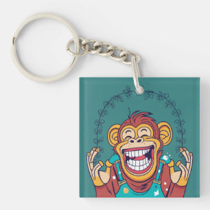 Porte-clés Singe souriant