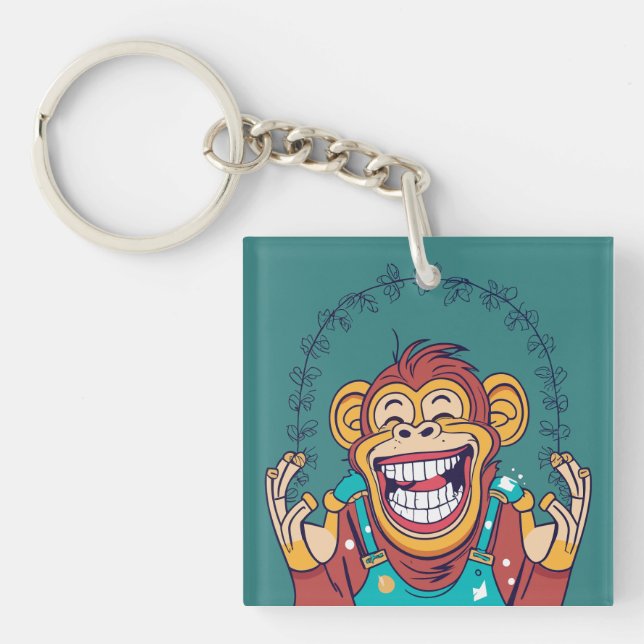 Porte-clés Singe souriant (Devant)