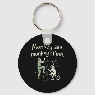 Porte-clés Singe voit singe grimper graphique drôle d'escalad