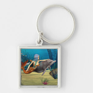 Porte-clés Sirène avec dauphin