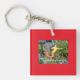 Porte-clés sirène rouge-coupée la queue de sirena