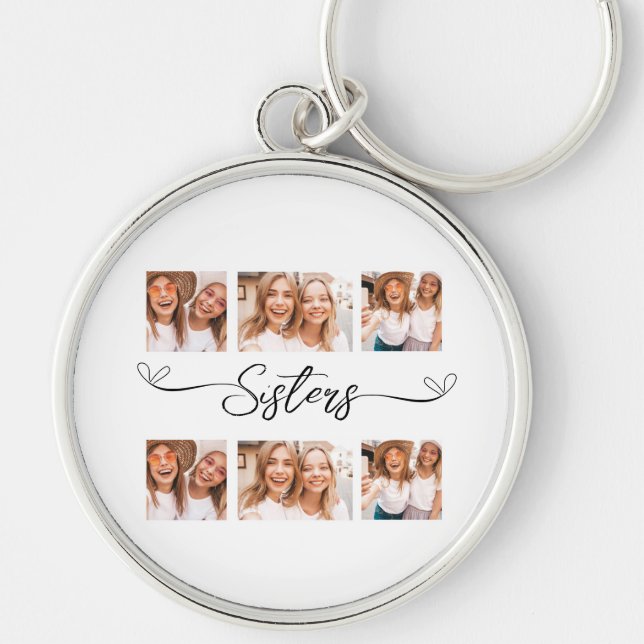 Porte-clés Sisters cadeau Photo Collage (Devant)