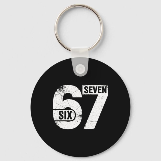 Porte-clés Six Seven 67 Mème drôle  (Recto)