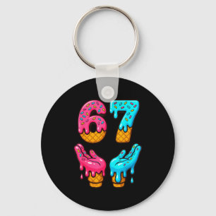 Porte-clés Six Seven Ice Cream Drip Meme 67 Drôle Gen Alpha S