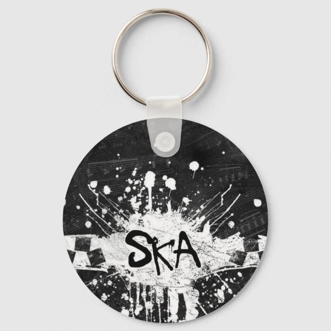 Porte-clés Ska musique à damiers vieux punk rock de l'école (Recto)