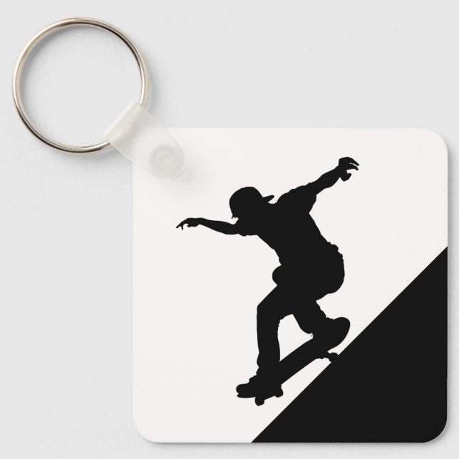 Porte-clés Skate Skateboard Fun Silhouette (Recto)