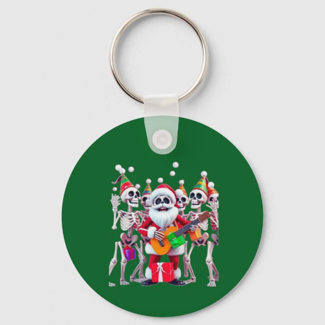 Porte-clés **Skeleton Santa Party – Funny 3D Christmas Skelet (Recto)
