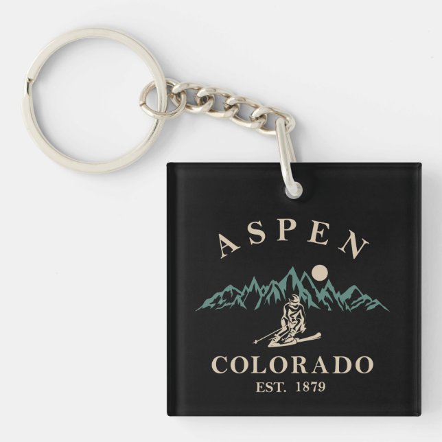 Porte-clés Ski d'Aspen Colorado (Devant)
