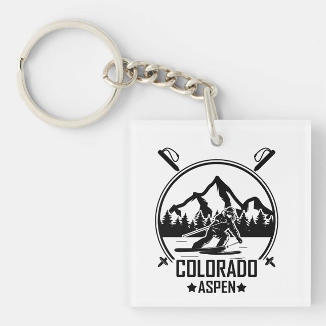 Porte-clés Ski d'Aspen Colorado (Devant)