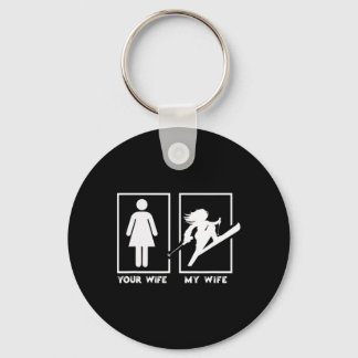 Porte-clés Ski Your Wife My Wife 