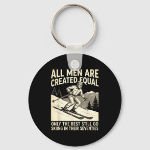 Porte-clés Skieur vintage humour des années soixante-dix conc