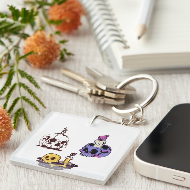 Porte-clés Skulls and Candles Illustration Set (Devant Droit)