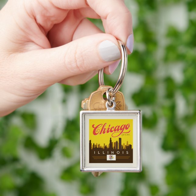 Porte-clés Skyline de l'Illinois (main)