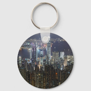 Porte-clés Skyline de nuit de Hong Kong