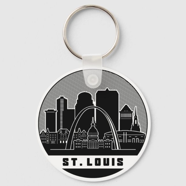 Porte-clés Skyline de Saint-Louis Missouri (Recto)