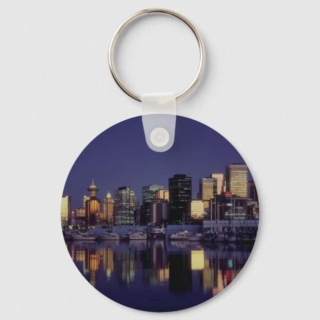 Porte-clés Skyline de Vancouver, Colombie-Britannique, Canada (Recto)