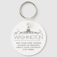 Skyline stylisé Washington DC | Slogan personnalis