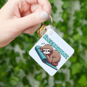 Porte-clés Sleepaholic - Sleeping Sloth sur tapis de Yoga