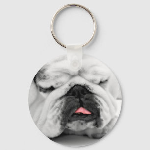 Porte-clés Sleeping Bulldog Chiot Amoureux de les chiens Conc