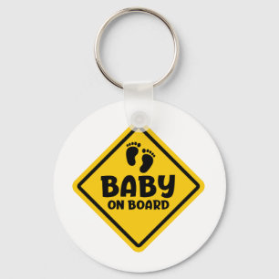 Porte-clés Slogan baby on board - bébé à bord, en voiture.