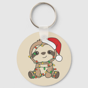 Porte-clés Sloth Christmas Winter Animaux Sloths Porte - clé