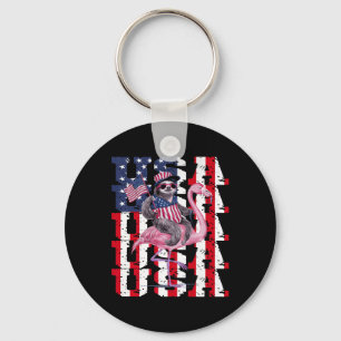 Porte-clés Sloth Flamant rose Américain Et Fierté Patriotique