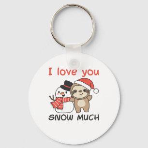 Porte-clés Sloth I Love You Snow Much Snowman Pun