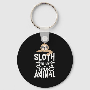 Porte-clés Sloth Is My Spirit Animal Funny Cute Keychain