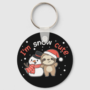 Porte-clés Sloth Je suis Snow mignon Snowman Pun Porte - clé