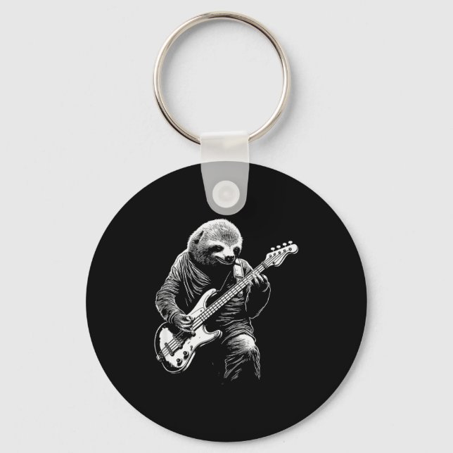 Porte-clés Sloth Playing B Guitar Funny B Player Bist Sloth  (Recto)