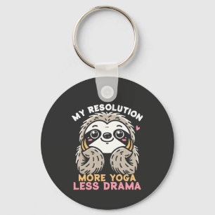 Porte-clés Sloth Yoga Porte - clé - Plus de Yoga Moins de dra