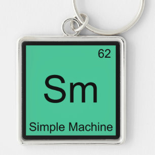 Porte-clés Sm - Tee Symbole d'Élément de Chimie de Machine Si