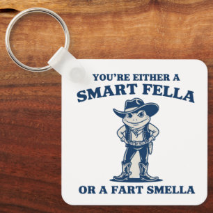 Porte-clés Smart Fella ou Fart Smella Grenouille Rétro Mème D