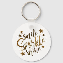Smile, Étincelle, Porte - clé Bouton brillant