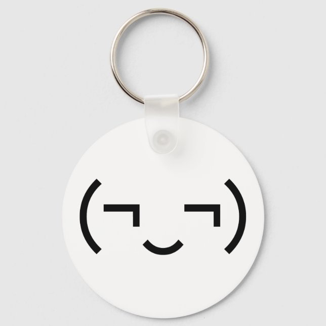 Porte-clés Smug Emoticon (‿MD) Kaomoji japonais (Recto)