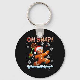 Porte-clés Snap Chrismas pain d'épice cassé Jouer Badminton