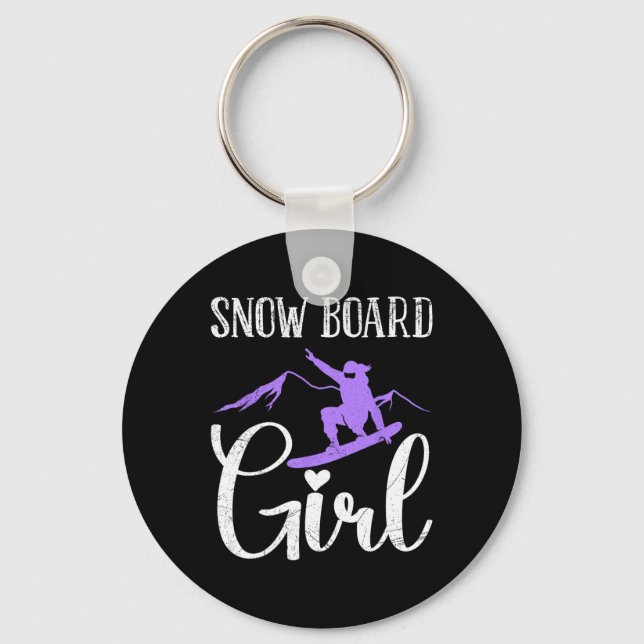 Porte-clés Snowboader Snow Board Girl Amusante Fille Snowboar (Recto)