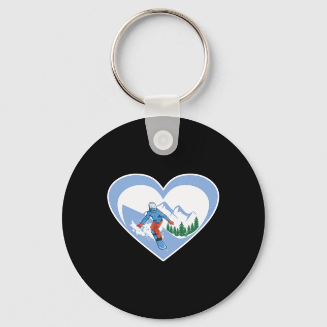 Porte-clés Snowboard Heart - Snowboard Love (Recto)