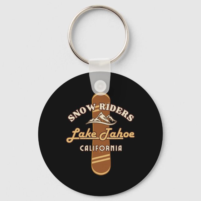 Porte-clés Snowboard Lake Tahoe California Snowboard Winte (Recto)