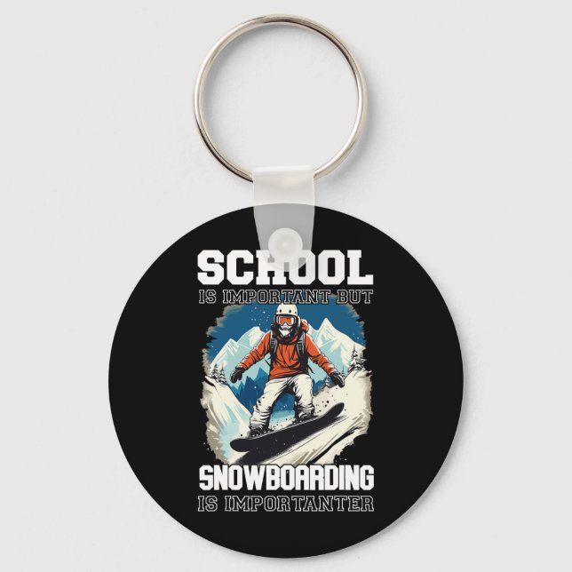 Porte-clés Snowboard Mountains Vacances Neige Snowboard Ski (Recto)